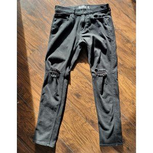 Hollister Co Mens Black Advanced Stretcd Distresses Shinny Jeans Size 28/30